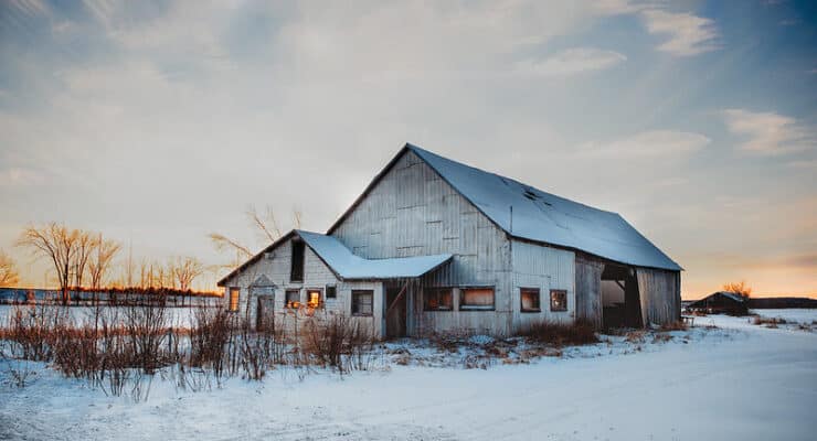 farmhouse in winter Megan Merchant