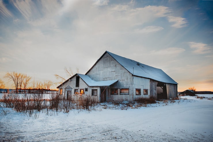 farmhouse in winter Megan Merchant