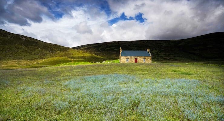 lone house in field